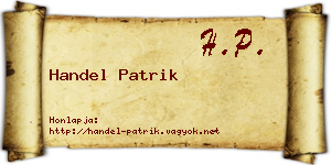 Handel Patrik névjegykártya